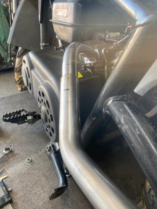 Mega Moto 212 left low side exit with brace (no trumpet)