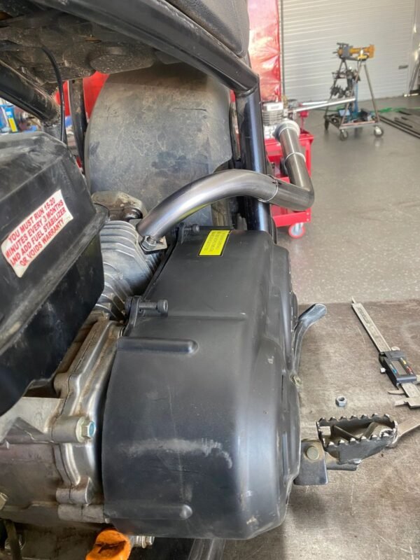Mega Moto 212 left low side exit with brace (no trumpet)